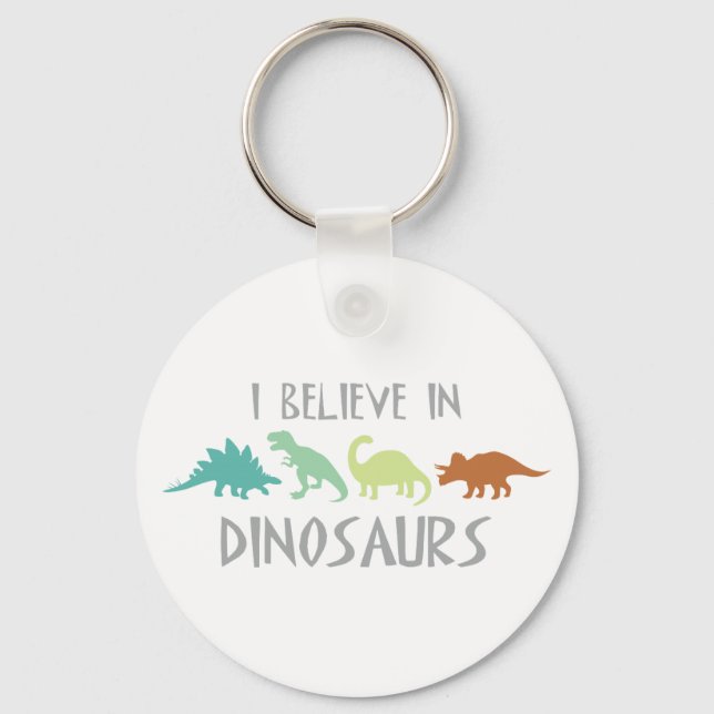 Tro på dinosaurier nyckelring (Framsida)