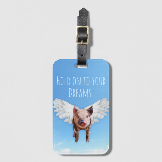 Tro på Dreams Funny Grisar kan flyga Bagagebricka (Framsida vertikal)