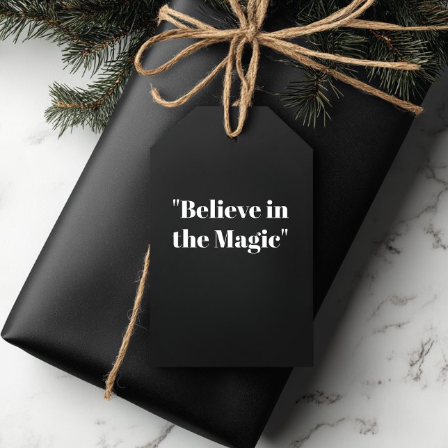 "Tro på Eleganten Magic" Black and White Presentetikett (Skapare uppladdad)