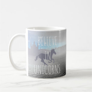 Tro på enhörningar Whimsical Art Kaffemugg