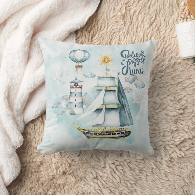 Tro på er Frakt i Anpassadet vid havet Kudde (Filt)