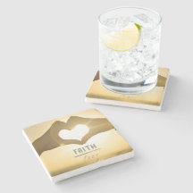 TRO PÅ FÖRBI RÄDSLA STEN DRIKKBORDSMATTA