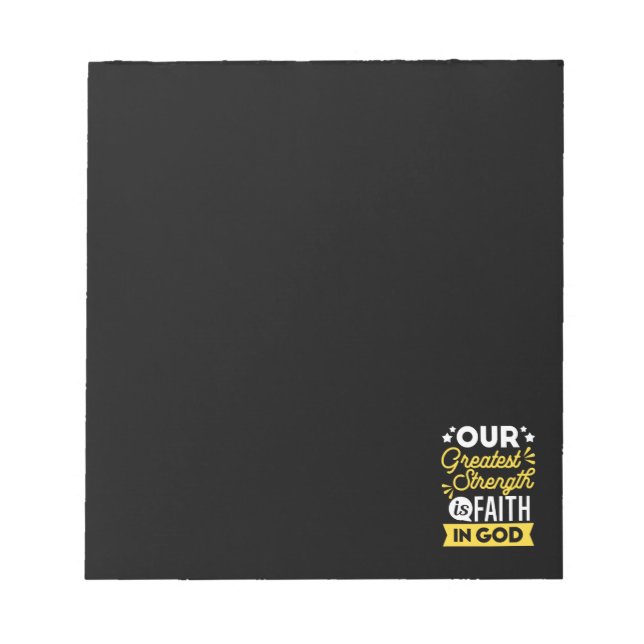 Tro på Gud – Vår Största Styrka Citat Anteckningsblock (Framsida)