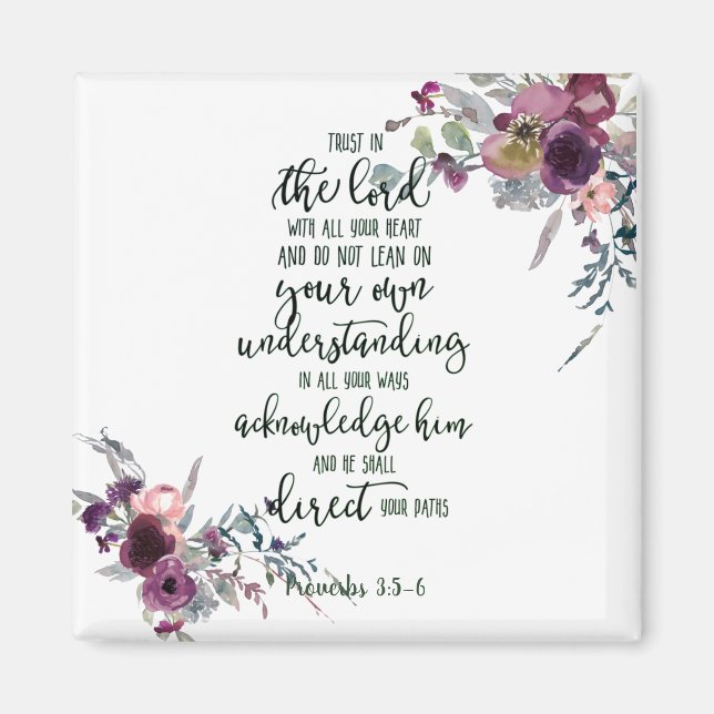 Tro på Herren blomma Magnet (Framsidan)