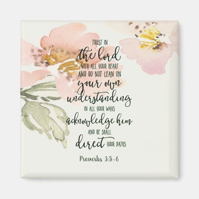 Tro på Herren blomma Magnet (Framsidan)