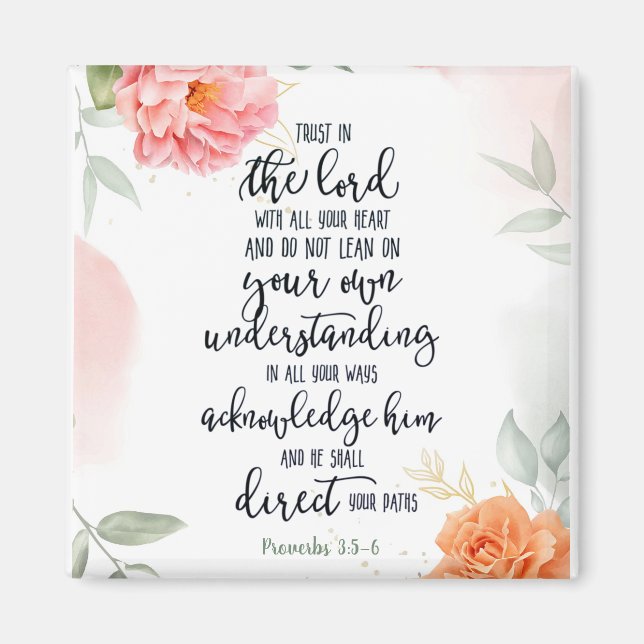 Tro på Herren blomma Magnet (Framsidan)