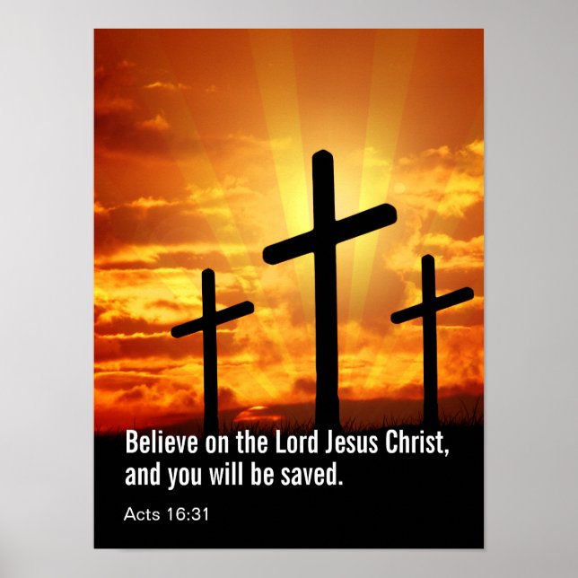 Tro på Herren Jesus Kristus, så blir du  Poster (Framsidan)