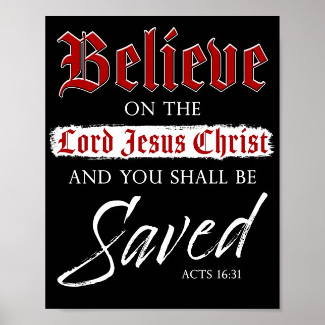 Tro på Herren Jesus Kristus sparade tro Poster (Framsidan)