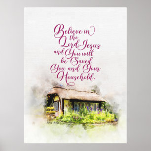 Tro på Herren Jesus och du räddas Poster