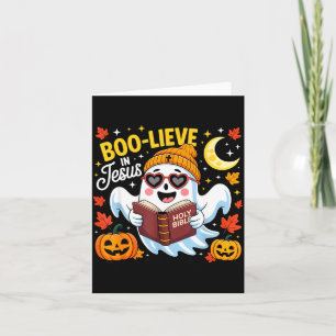 Tro på Jesus Ande Kristna Halloween Roligt Kort
