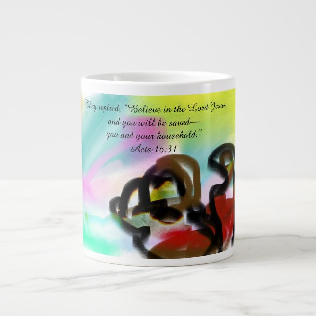 Tro på Jesus Jumbo Mugg (Framsidan)