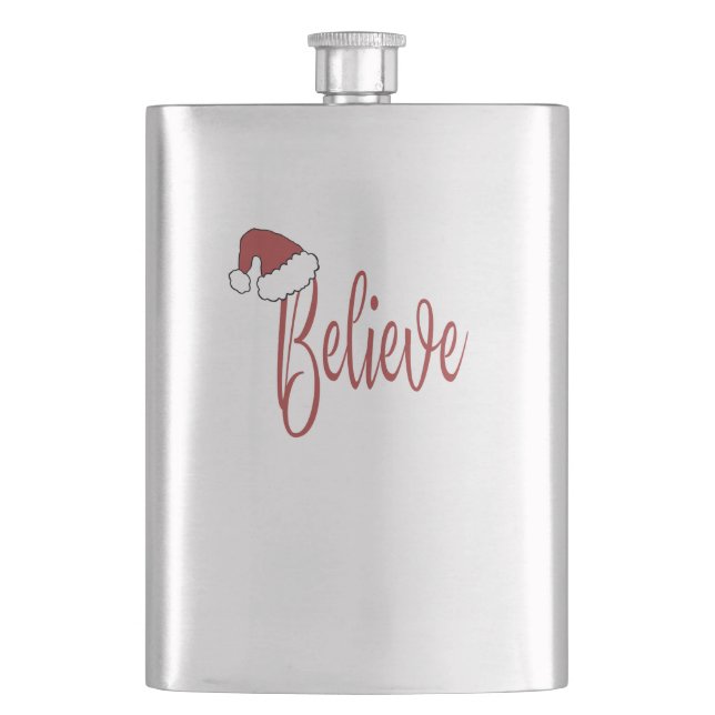 Tro på julen med rött tomten Hat Fickplunta (Framsidan)