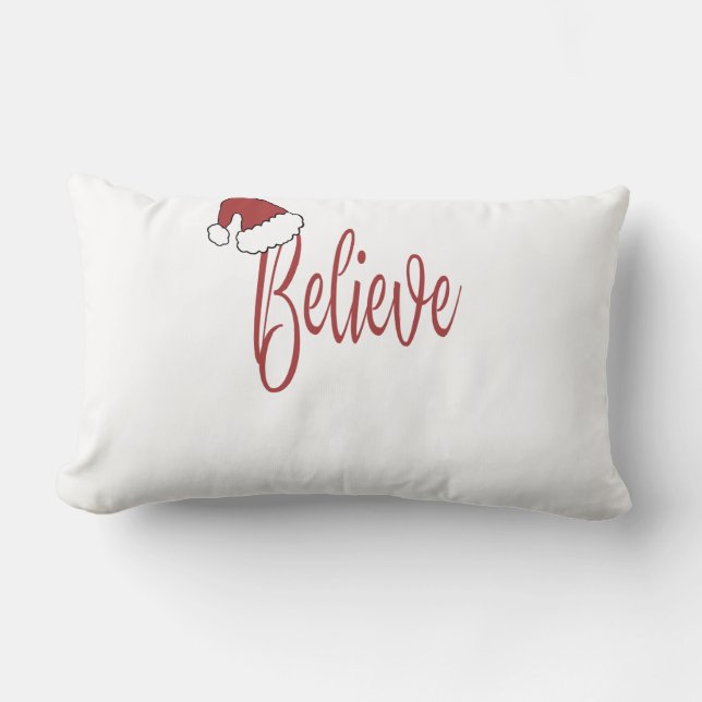 Tro på julen med rött tomten Hat Lumbarkudde (Framsida)