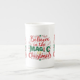 Tro på julens magi - Bone China Mugg Benporslin Mugg