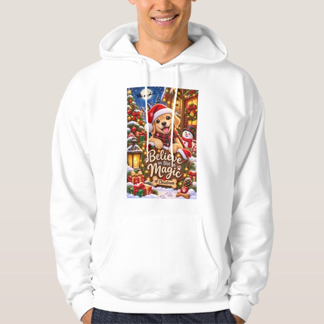Tro på julens magi – mysig guld  hoodie (Framsida)