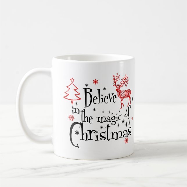 Tro på julens magi Personlig Kaffemugg (Vänster)
