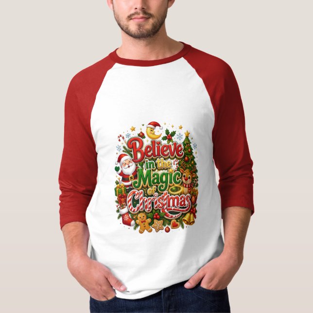 Tro på julens magi t shirt (Framsida)