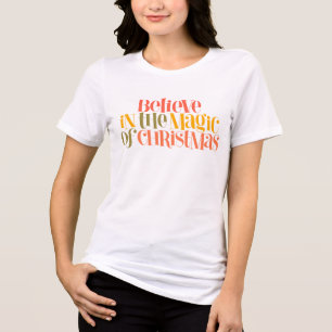 Tro på julgranens magi - Retro Stil T Shirt