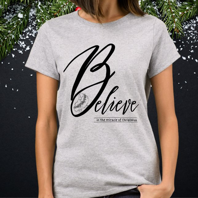 Tro på julspegeln Jesus Manger. T Shirt (Skapare uppladdad)