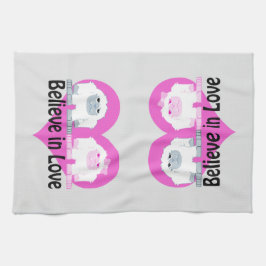 Tro på Kärlek! Cute Yetis Kökshandduk