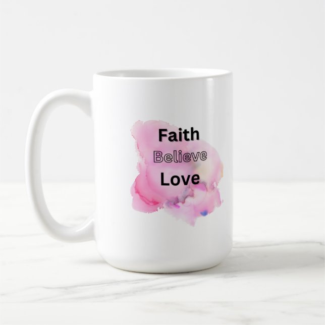 tro på kärlek kaffemugg (Vänster)