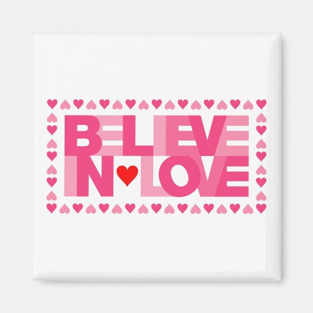Tro på Kärlek (Rosa) Magnet (Framsidan)