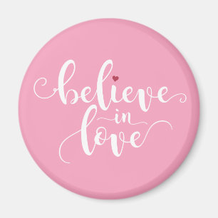 Tro på Kärlek Valentine Calligraphy Magnet