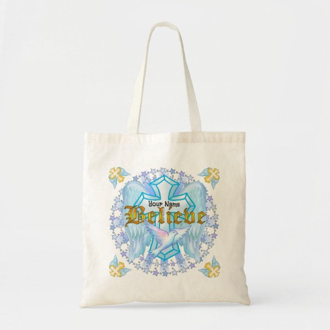Tro på kristet kors Totebag Tygkasse (Framsidan)