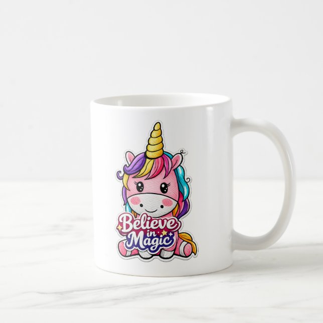 🦄✨ ”Tro på magi” Enhörningsmugg ☕💖 Kaffemugg (Höger)