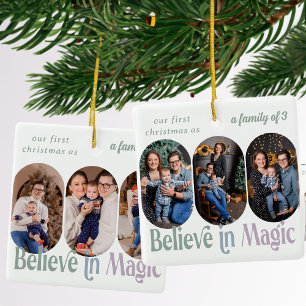 Tro på Magic First jul 6 Photo any Färg Julgransprydnad Keramik