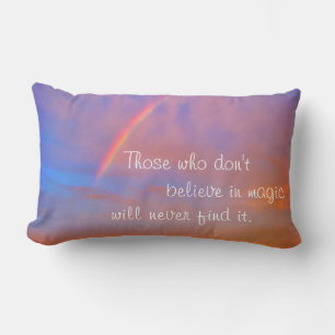 Tro på Magic Quote Sunset Rainbow Photo Modern Lumbarkudde