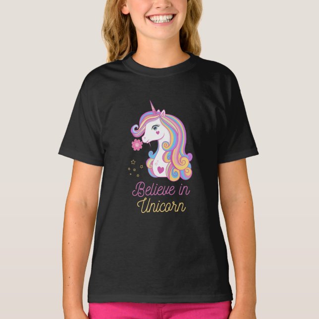 Tro på Magic Unicorn T Shirt (Framsida)