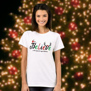 Tro på magin hos en vegan christmas t shirt