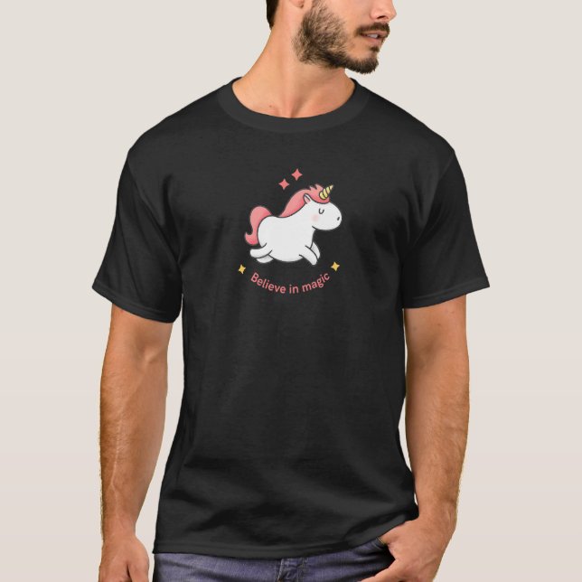 Tro På Magisk Enhörning T Shirt (Framsida)