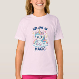 Tro på magisk enhörning t shirt