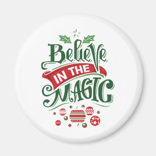 Tro på magiska jultypografin magnet