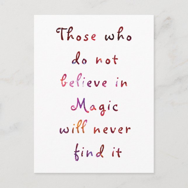 Tro på magiska vykort (Framsida)