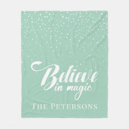 Tro på Mint Grönt Fleece Blanket