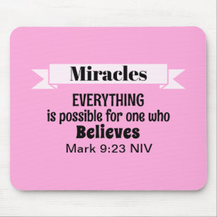 Tro på Miracles Bible Verse Rosa Christian Musmatta