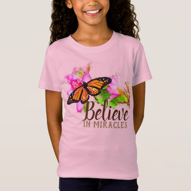 Tro på Miracles Monarch Butterfly och Orchid T Shirt (Framsida)