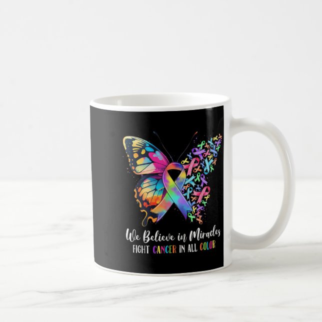 Tro på mirakel bekämpa cancer färg regnbåge kaffemugg (Höger)