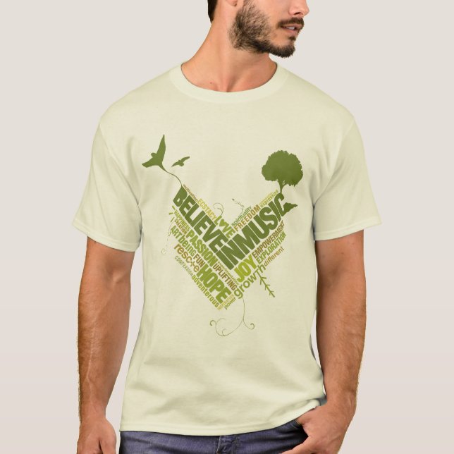 Tro på musikgrafik T Shirt (Framsida)