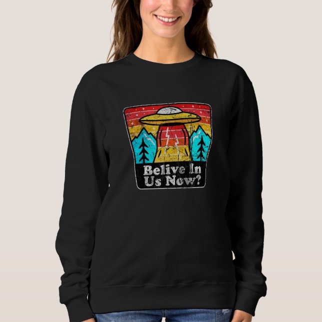 Tro på oss nu Ufo Alien Believers T Shirt (Framsida)