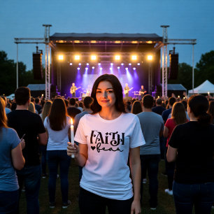 Tro På Över Rädsla Enkel Uttalande T Shirt