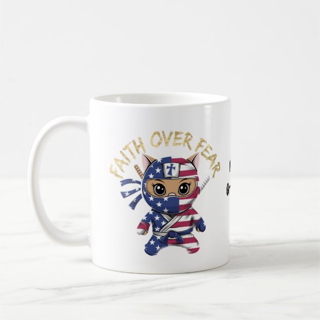 Tro På Över Rädsla Inspirerande Kristna Anpassade Kaffemugg (Vänster)