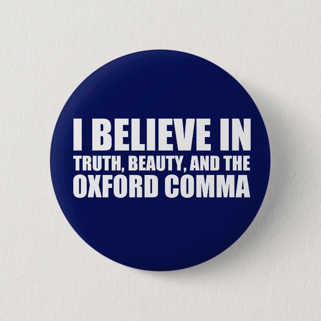 Tro på Oxford Comma Humor Knapp (Framsida)