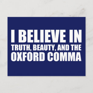 Tro på Oxford Comma Humor Vykort