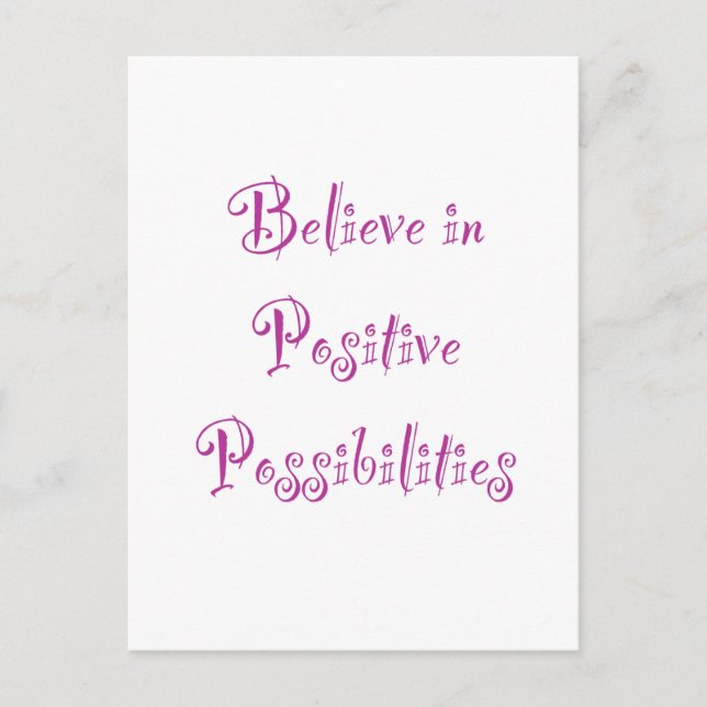 Tro på positiva möjligheter vykort (Framsida)