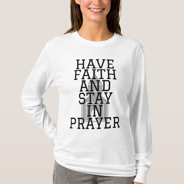 Tro på Prayer, feta kvinnor T Shirt (Framsida)