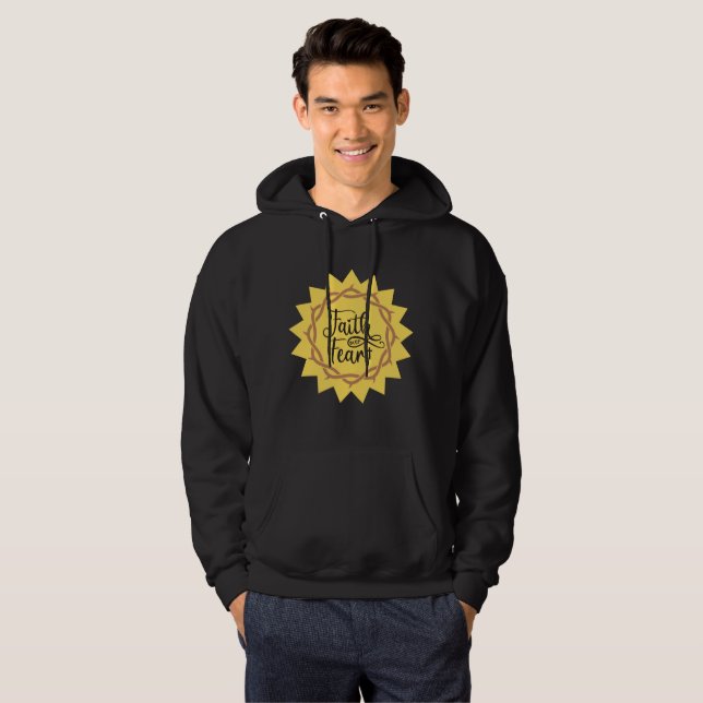 tro på rädsla hoodie (Hel framsida)